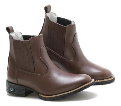 Imagem de Bota Masculina RR Botas Lisa em Couro Com Elastico Bico Redondo