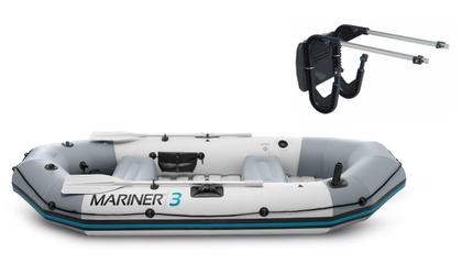 Imagem de Bote Inflável Intex Mariner 3 Pessoas com Par de Remos Bomba de Inflar e SUPORTE DE MOTOR