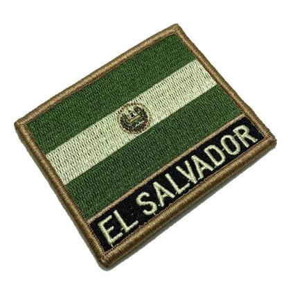 Imagem de BP0203NV03 Bandeira El Salvador Patch Bordado Fecho Contato