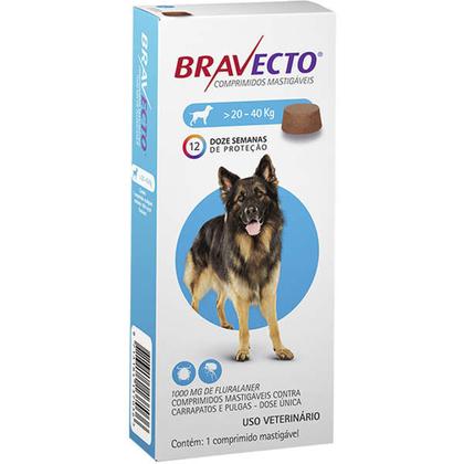 Imagem de Bravecto para Cães de 20 a 40 Kg - 1000 mg