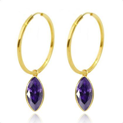 Imagem de Brinco Argola Com Pingente Ouro 18k