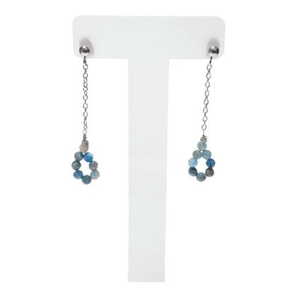 Imagem de Brinco de Aço e Corrente e Apatita Natural Facetada