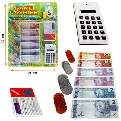 Imagem de Brinquedo banco divertido com dinheiro + calculadora + 56pçs