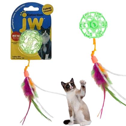 Imagem de Brinquedo Bolinha para Gato JW Lattice Ball Recheável Com Catnip Verde