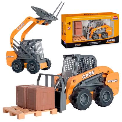 Imagem de Brinquedo Carregadeira Empilhadeira Case Realista Escala 1:26 Modelo SV300B Com Braço Articulado