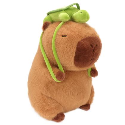 Imagem de Brinquedo de pelúcia CHDBLOCK Capivara para animais de pelúcia com mochila de tartaruga