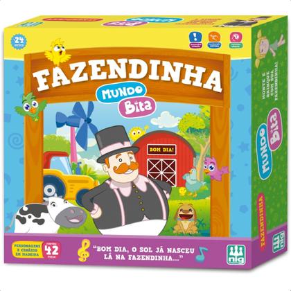 Imagem de Brinquedo Fazendinha Mundo Bita Infantil 42 Peças Cenário Faz de Conta +2 anos Imaginação Nig Brinquedos - 0693