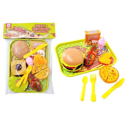 Imagem de Brinquedo Kit Comidinha Hamburger Com 18 Peças