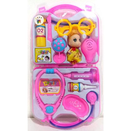 Imagem de Brinquedo Kit Médico Infantil  Maletinha Rosa