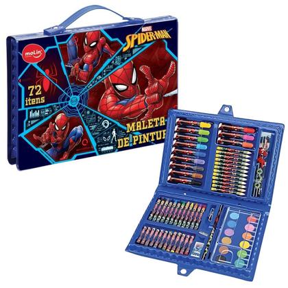Imagem de Brinquedo Maleta De Pintura Homem Aranha 72 Peças Molin