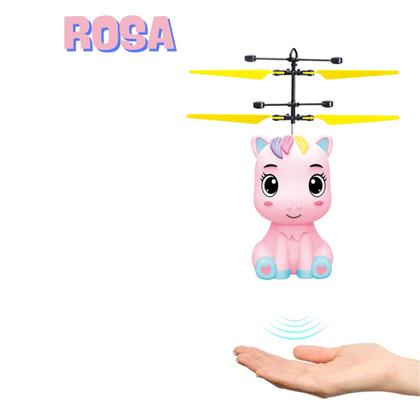 Imagem de Brinquedo Mini Drone Ponei Unicórnio Voador Infravermelho Sensor de Apoximação Luz Carregador USB Voa de Verdade