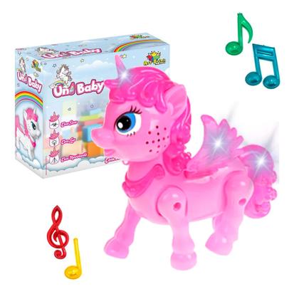 Imagem de Brinquedo Musical Menina Pequeno Pony Asas Luz Som Anda Rosa