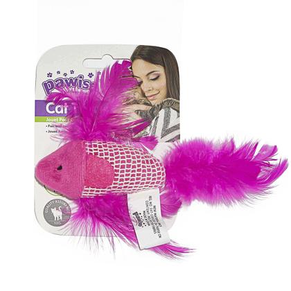 Imagem de Brinquedo para Gatos com Catnip 100 Natural Pawise  Peixe Rosa  Estímulo e Diversão