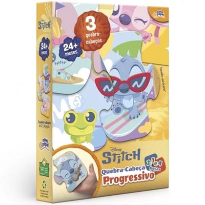 Imagem de Brinquedo quebra cabeça progressivo educativo stitch 2 3 e 4 peças hasbro 8092