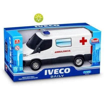 Imagem de Brinquedo Van Iveco Daily Furgão Ambulância Sirene com Luzes Usual Brinquedos
