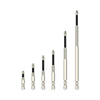 Imagem de Broca Elétrica S2 Com Cabeça Cruzada Antiderrapante Preta K5 Alta Dureza 5A Bit Magnético Forte Para