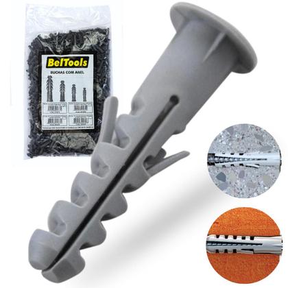 Imagem de Bucha Plástica 6mm C/ Anel Pacote C/ 1000 Peças Beltools