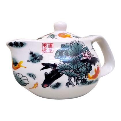 Imagem de Bule Chá Porcelana Oriental Pequeno Infusor Chaleira 250ml