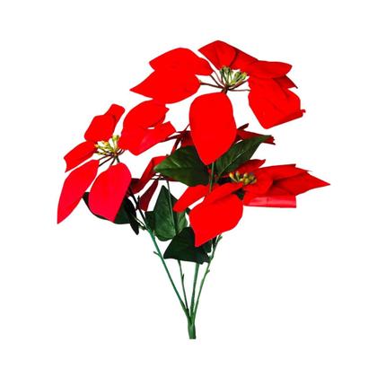 Imagem de Buquê De Flor Artificial Bico Papagaio Natal C/ 5 Flores Vermelho