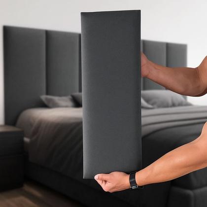 Imagem de Cabeceira Box Estofada Casal 1,60cm x 56cm Modelo Julia Cor Cinza