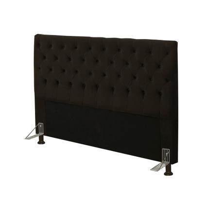 Imagem de Cabeceira Cama Box Casal 195cm Cristal Suede Chocolate - JS Móveis