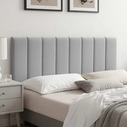 Imagem de Cabeceira Cama Box Casal Veludo Luxo Painel Kit 7 Modulos Rose