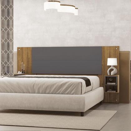 Imagem de Cabeceira Cama Box Regulável Casal/solteiro Com Nicho Acoplado Tóquio Nature/alasca - Mabe Magazine