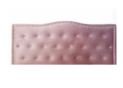 Imagem de Cabeceira Casal Butonê Em Veludo Rosê Com Tachas Prata