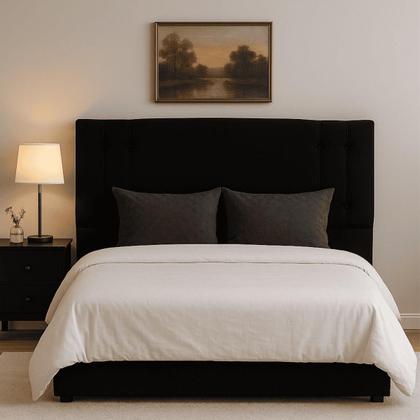 Imagem de Cabeceira Casal Cama Box Estofada Camille 140 cm Veludo