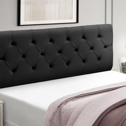 Imagem de Cabeceira Casal Estofada Madeira Cama Box Realeza