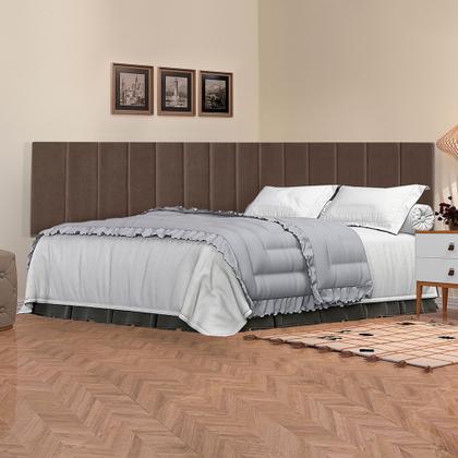 Imagem de Cabeceira em L para quarto casal cama box - proteção estofada lateral suspenso 1,40 metros
