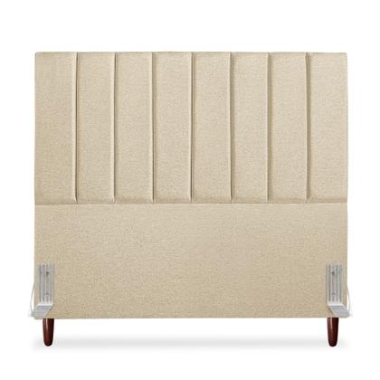 Imagem de Cabeceira Estofada Casal Carla 140 cm Linho Bege com Frames