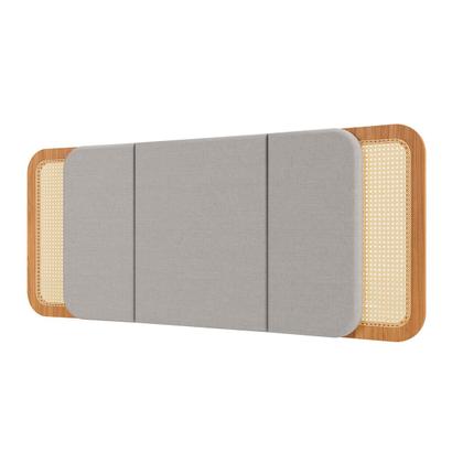 Imagem de Cabeceira Estofada Curve com Tela para Cama Casal/Queen 170x70cm MDF Freijó