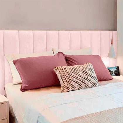 Imagem de Cabeceira Estofada Para cama Box Casal 1,40 Madri Suede Rosa BB