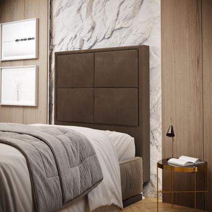 Imagem de Cabeceira Estofada Para Cama Box Maia 160 Para Cama Queen Sued Marrom Aradecor
