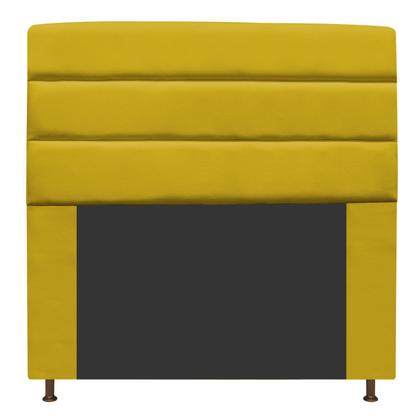 Imagem de Cabeceira Estofada Turim 140cm casal Quarto Cama Box Suede Amarelo - Damaffê Móveis