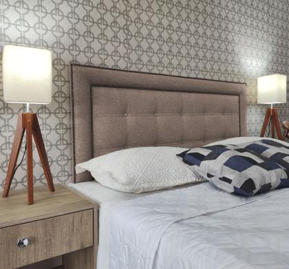 Imagem de Cabeceira King Estofada Veneza 10 Diamond Linho Bege 195 x 60 RBL