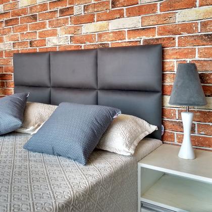 Imagem de Cabeceira Módena H6 Cinza Suede Liso Queen 160 X 120 Cm
