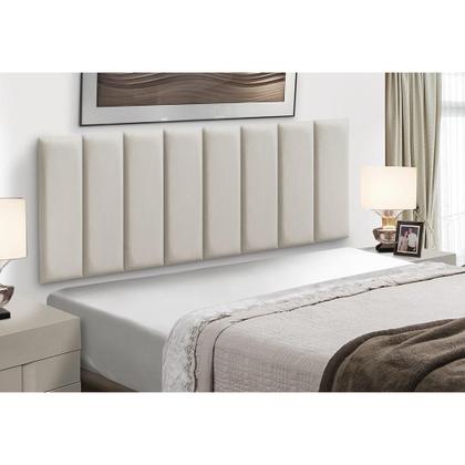 Imagem de Cabeceira Painel Modular Cama Box Veludo Bege Madelina Decor