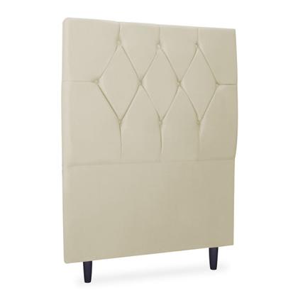 Imagem de Cabeceira Solteiro Cama Estofada Box Júlia 90cm Veludo Bege