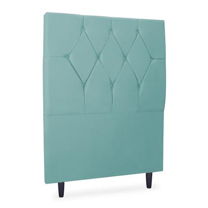 Imagem de Cabeceira Solteiro Cama Estofada Box Júlia 90cm Veludo Verde Água