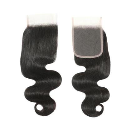 Imagem de Cabelo Humano Remy 100% Peruano Liso Cacheado Com Fechamento De Renda 4x4, Cor Natural, Renda Suíça,