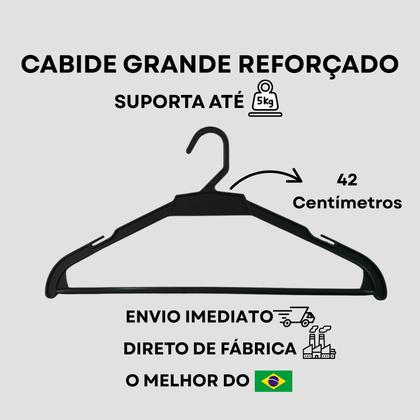 Imagem de Cabide Adulto Reforçado 42cm Kit 10 Unidades Suporta até 5kg