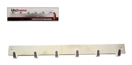 Imagem de Cabide Multiuso De Parede Auto Colante C/ 6 Ganchos S/ Furos - UNYHOME
