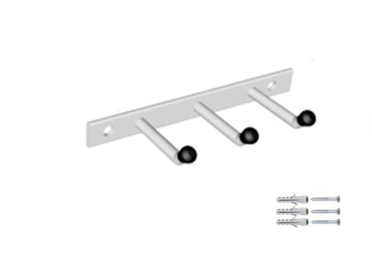 Imagem de Cabide Multiuso Reforçado Pendurar Roupa E Objetos 3 Ganchos Branco