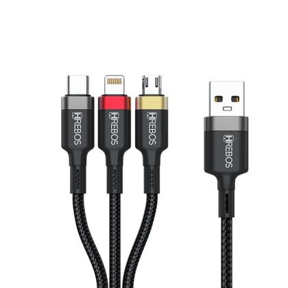 Imagem de Cabo 3 em 1 carregador Turbo para Asus Zenfone 6 7 8 8 flip 9