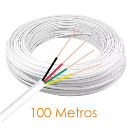 Imagem de Cabo 4 Vias P/ Instalação Alarme E Interfone Rolo 100 Metros
