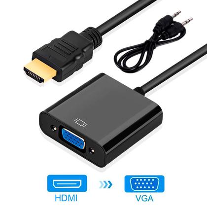 Imagem de Cabo Adaptador Conversor Hdmi Para Vga Com Saída P2 De Áudio