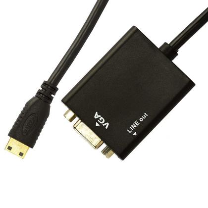Imagem de Cabo Adaptador Mini Hdmi Para Vga Com Áudio - Preto