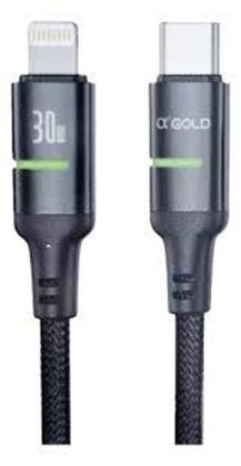 Imagem de Cabo Carregador Rápido Agold Cb-18 Tipoc Compativel Iphone Lightning Preto